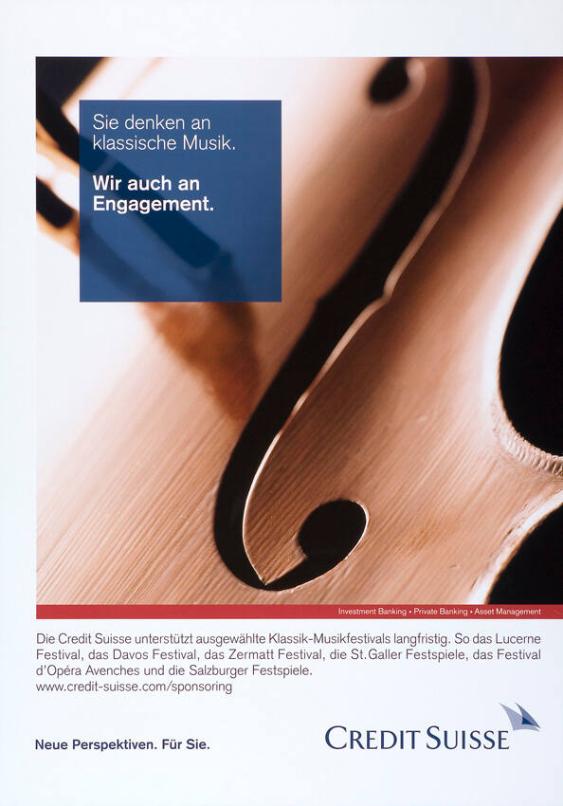 Sie denken an klassische Musik - Wir auch an Engagement - Crédit Suisse