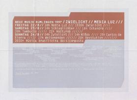 Neue Musik Rümlingen 1997 / Zwielicht // Media Luz /// (...)