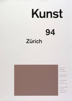 Kunst 94 Zürich - Internationale Kunstmesse 28.-30.Oktober ABB-Industriegelände Zürich-Oerlikon