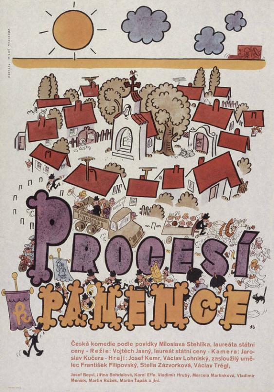Procesí k panence - Pozor zly pes. Za socialistickou vesnici. Schuze.