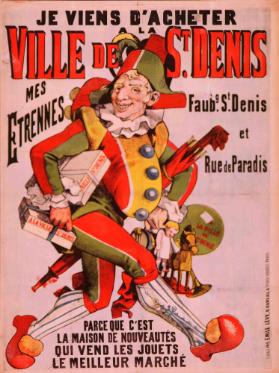 Je viens d'acheter à la Ville de St. Denis mes étrennes parce que c'est la maison de nouveautés qui vend les jouets le meilleur marché