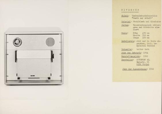 Tonbandabspielmaschine "Musik zur Arbeit"