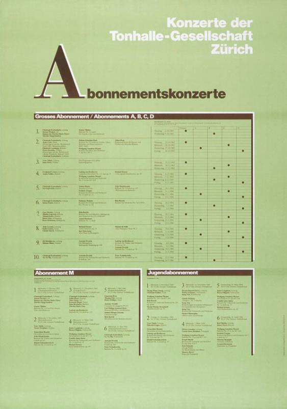 Konzerte der Tonhalle-Gesellschaft Zürich - Abonnementskonzerte