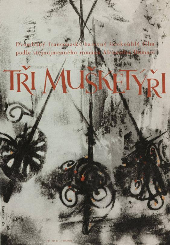Tři muškétýři - Dvoudilny francouzsky barevny sirokouhly film podle stej nojmenneho romanu Alexandra Dumase