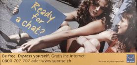 Ready for a chat? Be free. Express yourself. Gratis ins Internet: 0800 707 707 oder www.sunrise.ch