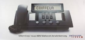 Coiffeur - Gilbert Gress' neues ISDN-Telefon mit Anruferkennung. Swisscom