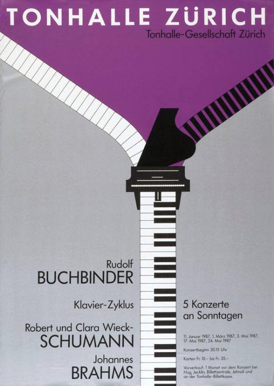 Tonhalle Zürich - Tonhalle-Gesellschaft Zürich - Rudolf Buchbinder - Schumann - Brahms - 5 Konzerte an Sonntagen