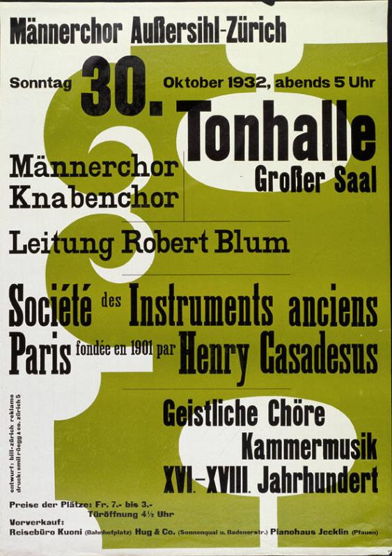 Männerchor Aussersihl-Zürich - Tonhalle Grosser Saal - Männerchor - Knabenchor - Leitung Robert Blum - Société des Instruments anciens Paris - Geistliche Chöre - Kammermusik