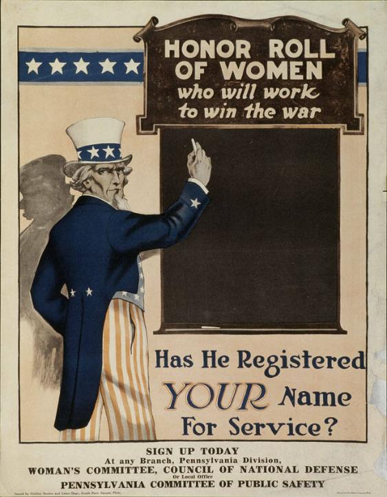Honor roll of women who will work to win the war - Has He Registered Your Name for Service?