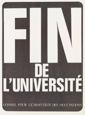 Fin de l'Université - Conseil pour le maintien des occupations