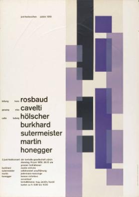 Juni-Festwochen Zürich 1956 - 3. Juni-Festkonzert - Leitung Hans Rosbaud - Gesang Elsa Cavelti (...)