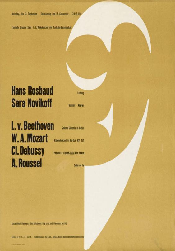 Tonhalle - Grosser Saal - 1./2. Volkskonzert der Tonhalle-Gesellschaft - Hans Rosbaud - Leitung