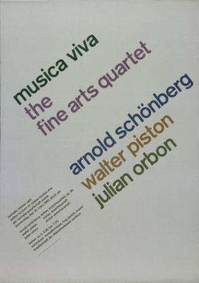 Musica viva - The Fine Arts Quartet - Arnold Schönberg - Walter Piston - Julian Orbon