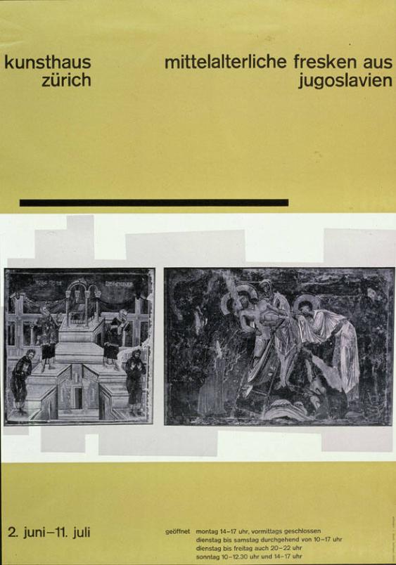 Kunsthaus Zürich - Mittelalterliche Fresken aus Jugoslavien - 2. Juni -11. Juli