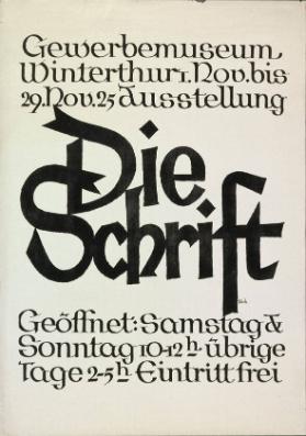 Gewerbemuseum Winterthur - Ausstellung - Die Schrift