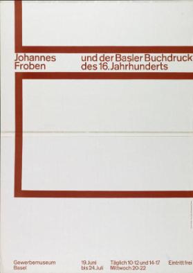 Johannes Froben und der Basler Buchdruck des 16. Jahrhunderts - Gewerbemuseum Basel