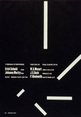 3. Frühjahrskonzert der Tonhalle-Gesellschaft - Dienstag 28. April 1953 - Erich Schmid - Johanna Martzy - W. A. Mozart - J. S. Bach - P. Hindemith