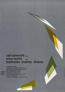 Carl Schuricht Leitung - Erica Morini Violine - Beethoven - Brahms - Strauss - Tonhalle Grosser Saal