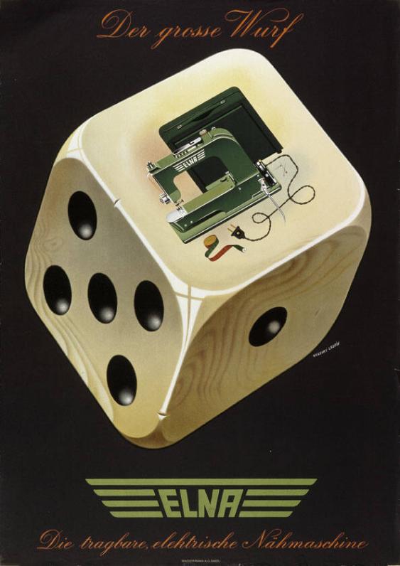 Der grosse Wurf - Elna - Die tragbare, elektrische Nähmaschine