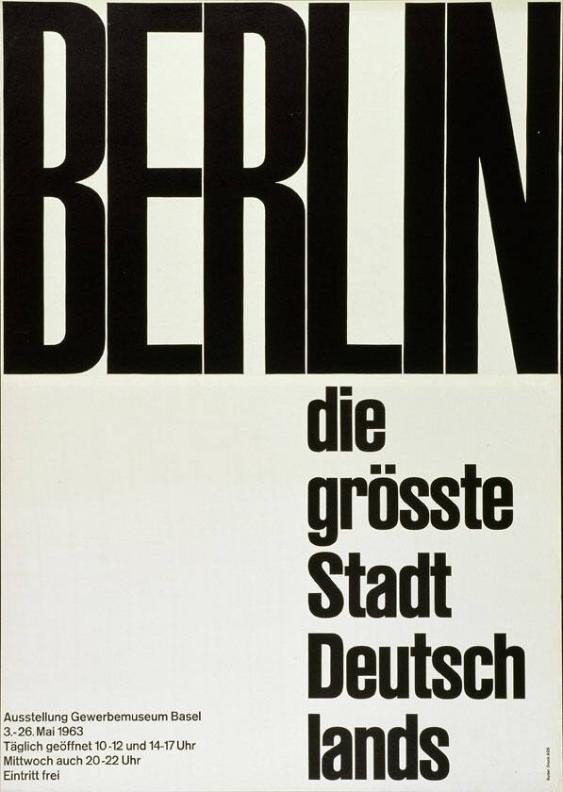 Berlin - die grösste Stadt Deutschlands - Ausstellung Gewerbemuseum Basel
