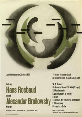 Juni-Festwochen Zürich 1952 - Hans Rosbaud - Alexander Brailowsky - Tonhalle Grosser Saal - 19. Juni 1952