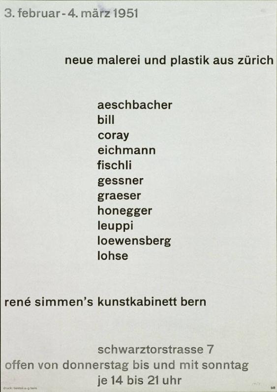 Neue Malerei und Plastik aus Zürich - (...) - René Simmen's Kunstkabinett Bern