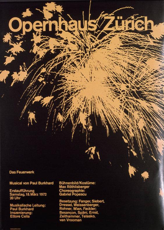 Opernhaus Zürich - Das Feuerwerk - Musical von Paul Burkhard - 18. März 1972