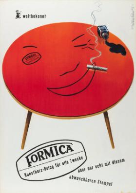 Weltbekannt - Formica - Kunstharz-Belag für alle Zwecke - aber nur echt mit diesem abwaschbaren Stempel