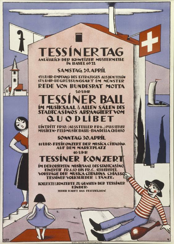 Tessiner Tag anlässlich der Schweizer Mustermesse in Basel 1922
