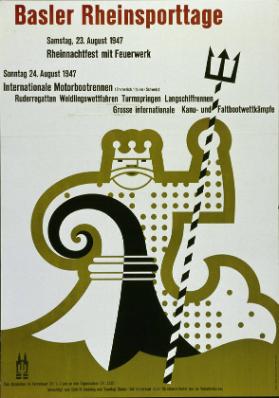 Basler Rheinsporttage - Samstag 23. August 1947 - Rheinnachtfest mit Feuerwerk