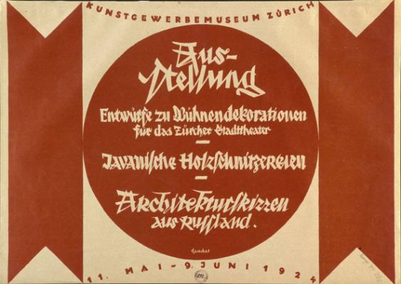 Kunstgewerbemuseum Zürich - Ausstellung - Entwürfe zu Bühnendekorationen - Javanische Holzschnitzereien (...)