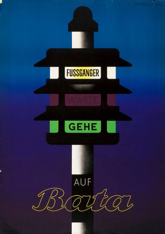 Fussgänger gehe auf Bata