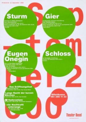 Premieren im September 2000  - Sturm - Gier - Eugen Onegin (...) -  Theater Basel