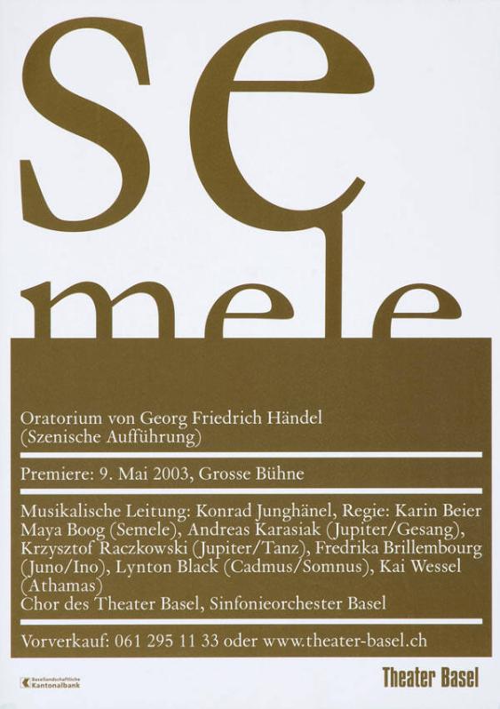 Semele - Oratorium von Georg Friedrich Händel - Theater Basel