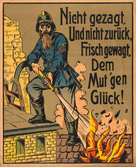 Nicht gezagt und nicht zurück, Frisch gewagt, dem Mut'gen Glück !