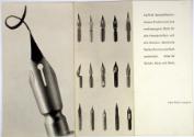 Alpha Schreibfedern ; Firmenprospekt Maquette Rückseite