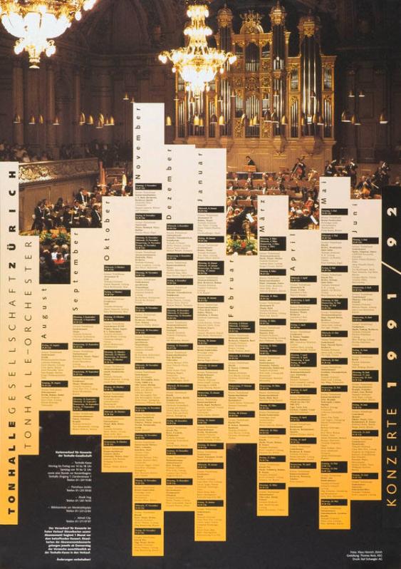 Tonhalle-Gesellschaft Zürich - Tonhalle-Orchester - Konzerte 1991/92