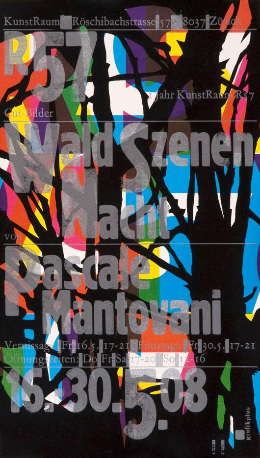 R57 - 1 Jahr KunstRaum R57 - Gut-Bilder Waldszenen - Nacht - von Pascale Mantovani