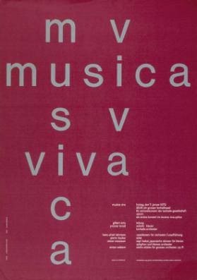 Musica Viva - Tonhalle Grosser Saal - 7. Januar 1972