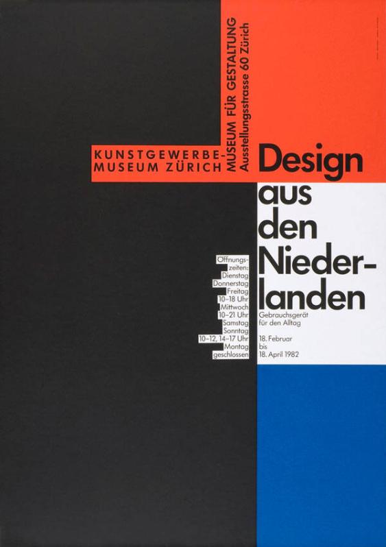 Design aus den Niederlanden - Gebrauchsgerät für den Alltag  - Kunstgewerbemuseum Zürich - Museum für Gestaltung - 18. Febr. - 18. April 1982