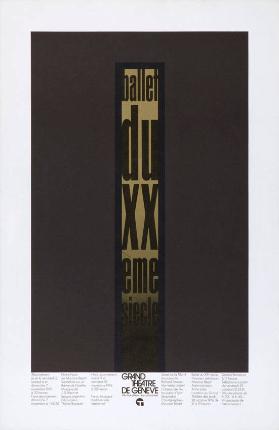 Ballet du XXème siècle - Grand Thèâtre de Genève - novembre 1976