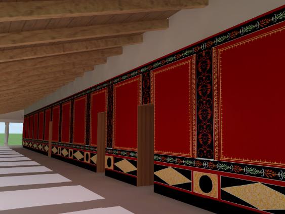 Digitale Rekonstruktion 2004 ; Portikuswand aus dem römischen Gutshof in Wetzikon-Kempten ; Ocu…