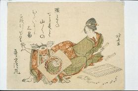 [Frau mit Knabe angezogen als Asaina]