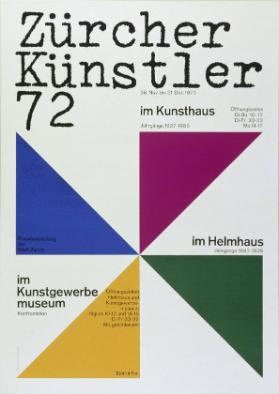 Zürcher Künstler 72 - im Kunsthaus - im Helmhaus - im Kunstgewerbemuseum