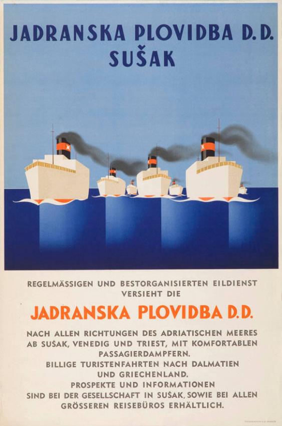 Regelmässigen und bestorganisierten Eildienst versieht die Jadranska Plovidba D. D.  Sušak