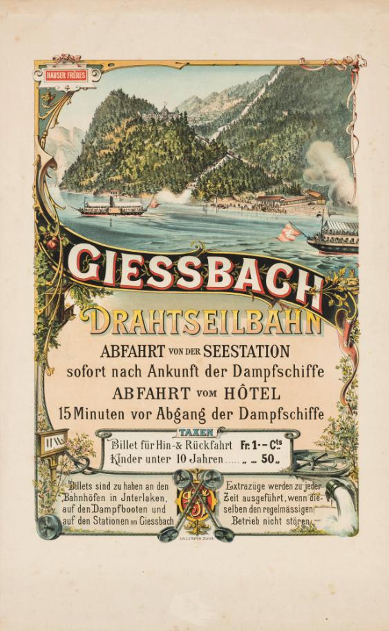 Giessbach Drahtseilbahn - Abfahrt von der Seestation sofort nach Ankunft der Dampfschiffe (...)