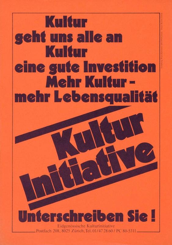 Kultur geht uns alle an - Kultur - eine gute Investition - Mehr Kultur - mehr Lebensqualität - Kulturinitiative Unterschreiben Sie!